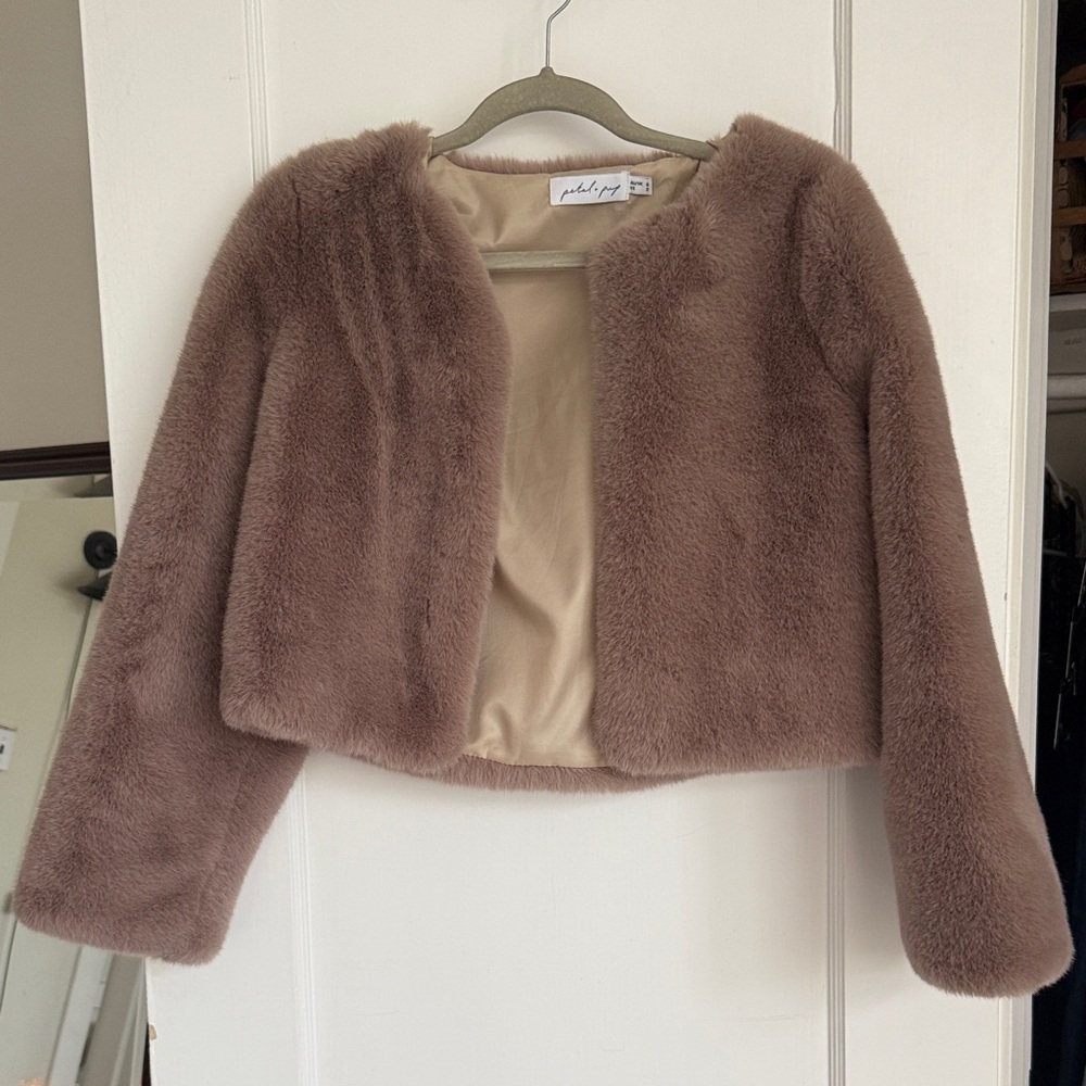 Petal & Pup Soft Brown Teddy Jacket